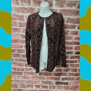 Women's X by NBD Long Sleeves Shimmer Open Front Cardigan Small